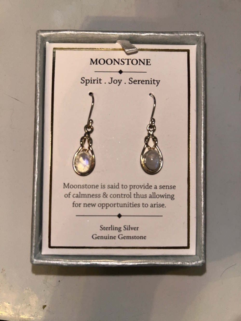 Shivam Moonstone Sterling Silver Drop Earrings - Moonstone